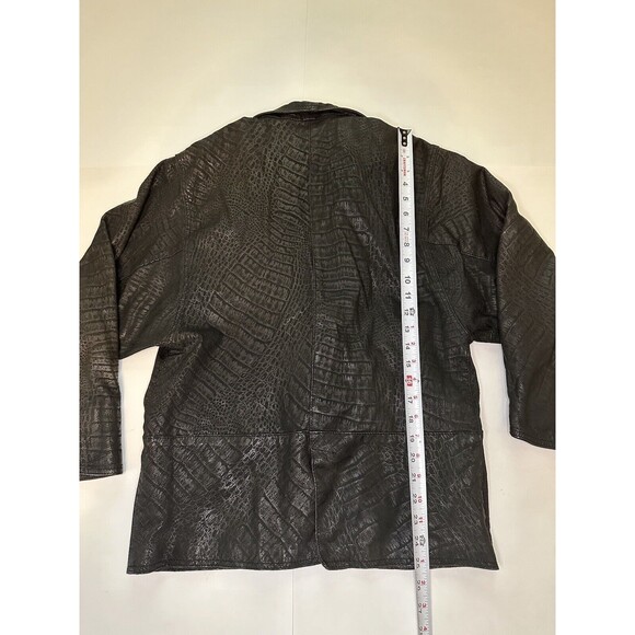 Vera Pelle Leather Jacket Women’s Black Zip Up Made In Italy Size 44 - Picture 12 of 12